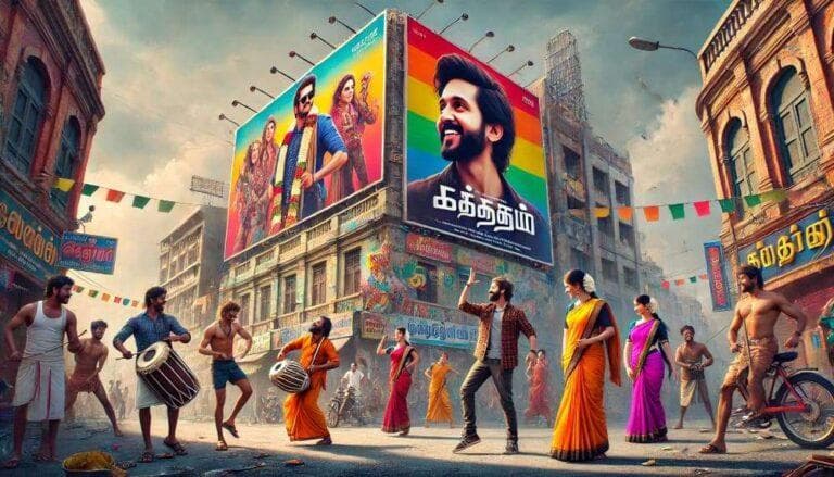 AI generate image signifying pop culture on the streets of Chennai, Tamil Nadu, India