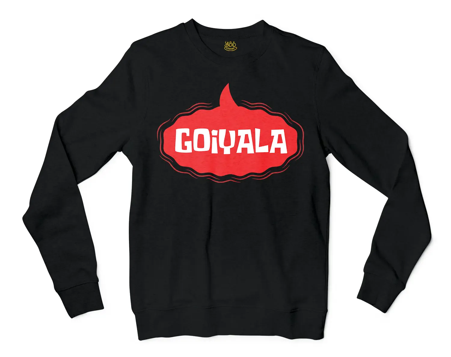 Goiyala Men/Unisex Long Sleeve Sweatshirt in Black Color