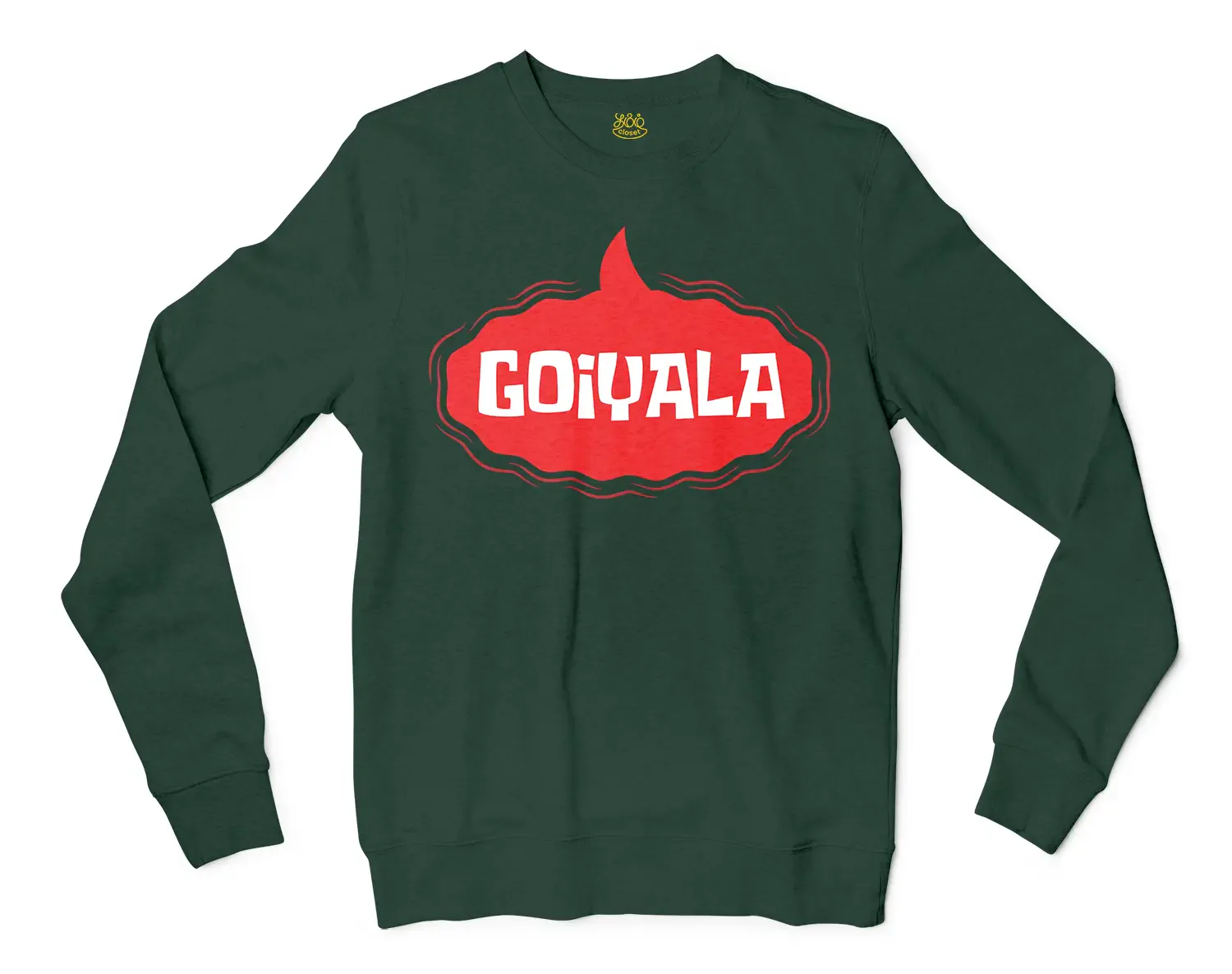 Goiyala Men/Unisex Long Sleeve Sweatshirt in Forest Green Color