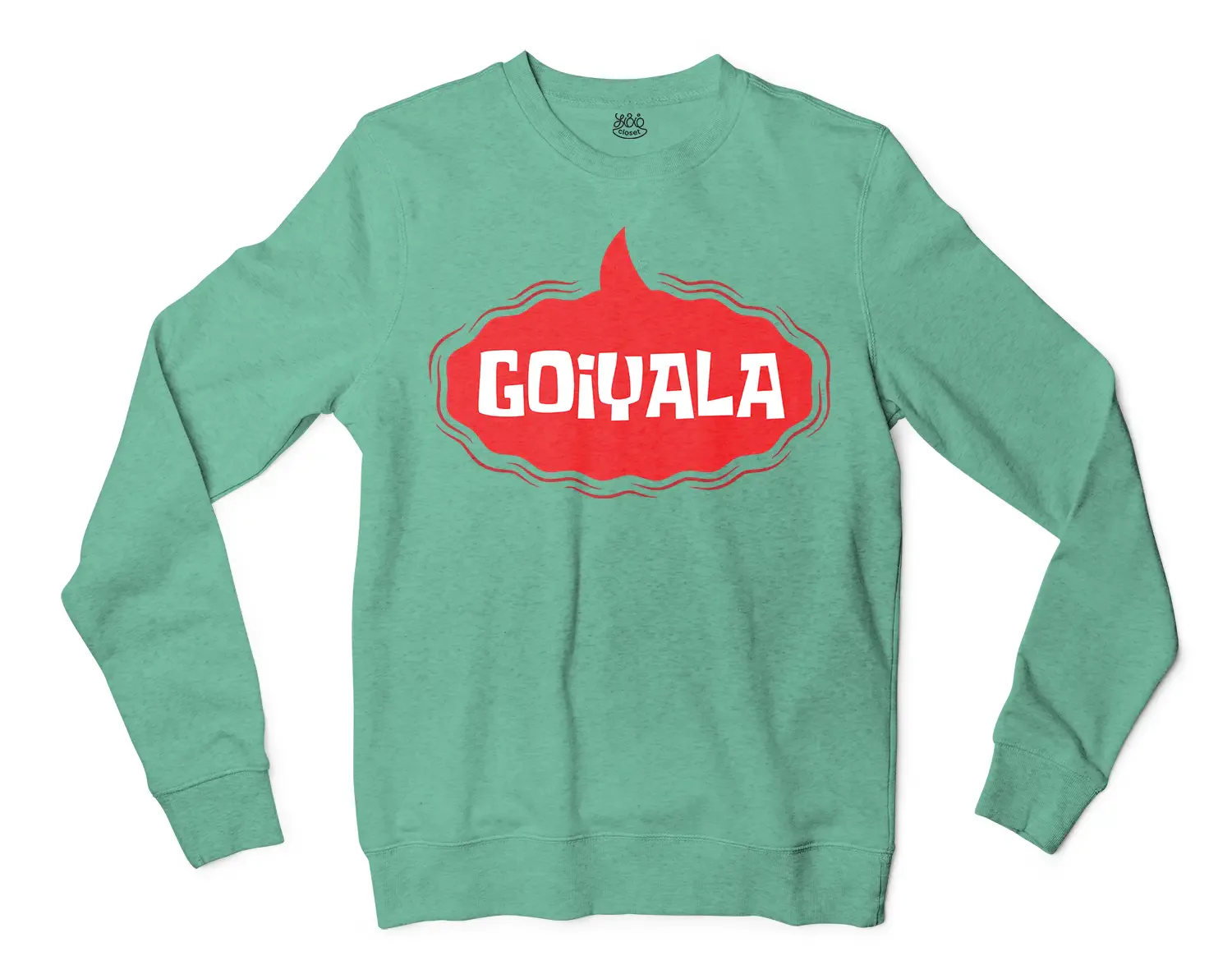 Goiyala Men/Unisex Long Sleeve Sweatshirt in Heather Sport Dark Green Color