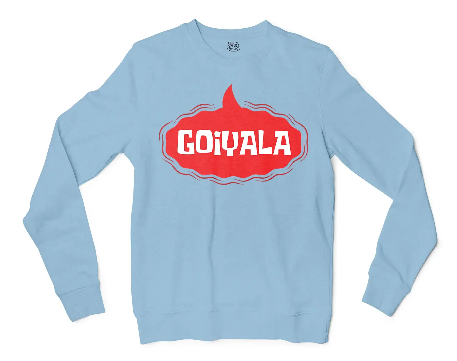 Goiyala Men/Unisex Long Sleeve Sweatshirt in Light Blue Color