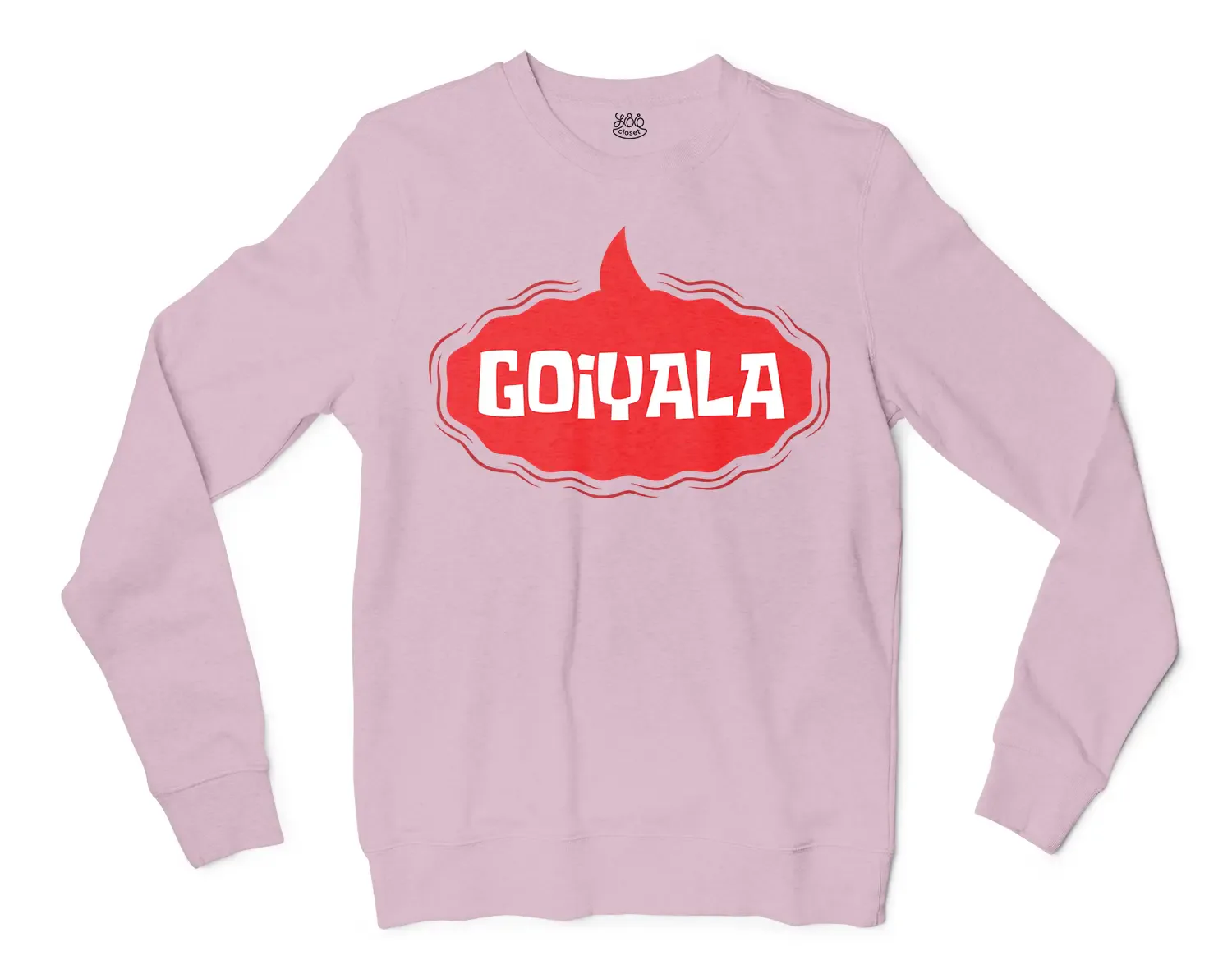 Goiyala Men/Unisex Long Sleeve Sweatshirt in Light Pink Color