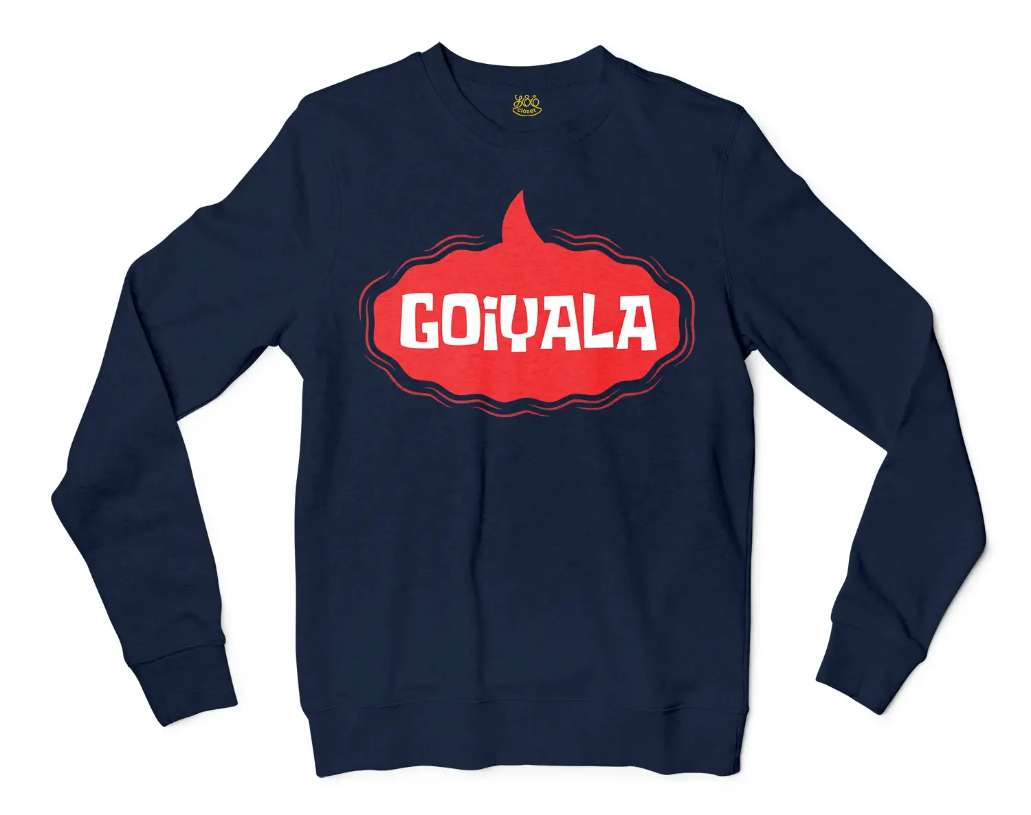 Goiyala Men/Unisex Long Sleeve Sweatshirt in Navy Color