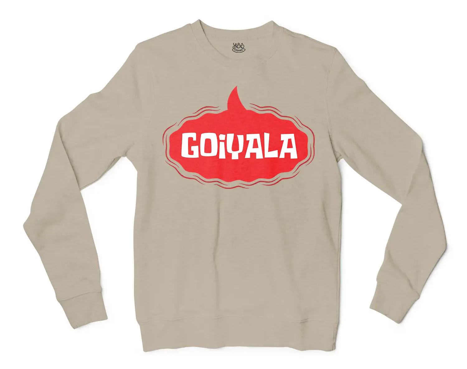Goiyala Men/Unisex Long Sleeve Sweatshirt in Sand Color