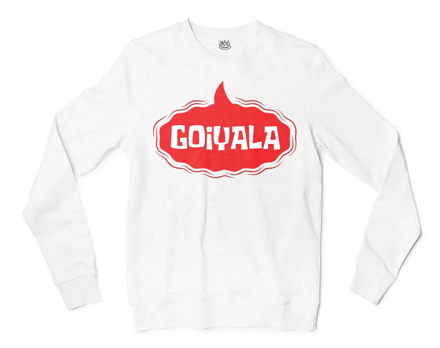 Goiyala Men/Unisex Long Sleeve Sweatshirt in White Color