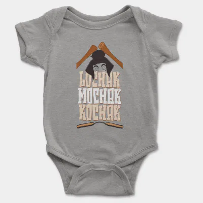 Lochak Mochak Kochak Short Sleeve Baby Onesie in Heather Color