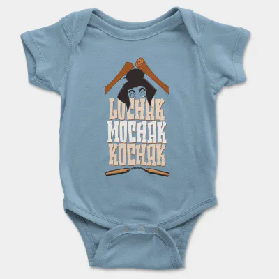 Lochak Mochak Kochak Short Sleeve Baby Onesie in Light Blue Color
