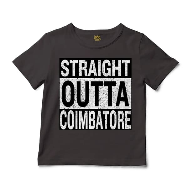 Straight Outta Coimbatore Unisex Toddler T-Shirt in Charcoal Color