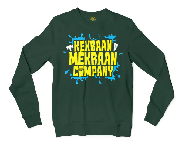 Kekraan Mekraan Company Men/Unisex Long Sleeve Sweatshirt in Forest Green Color