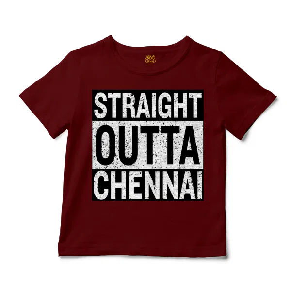 Straight Outta Chennai Unisex Toddler T-Shirt in Garnet Color
