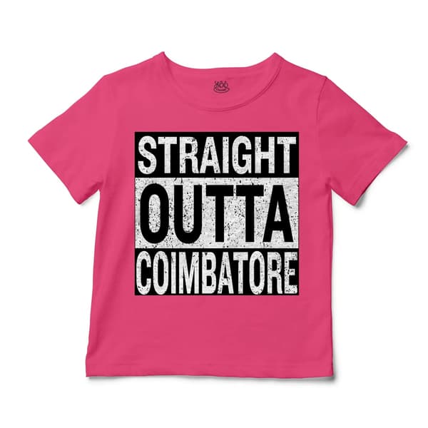 Straight Outta Coimbatore Unisex Toddler T-Shirt in Hot Pink Color