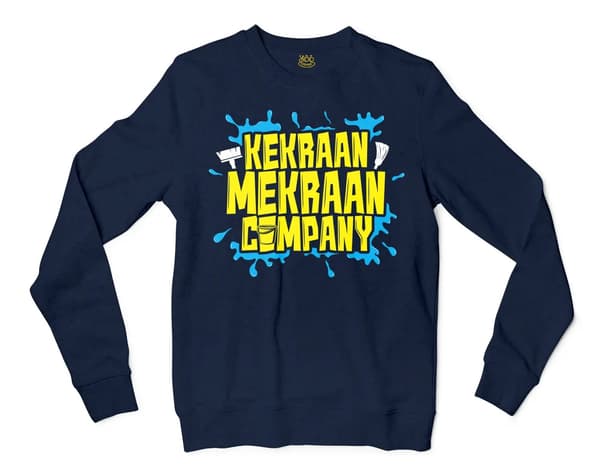 Kekraan Mekraan Company Men/Unisex Long Sleeve Sweatshirt in Navy Color