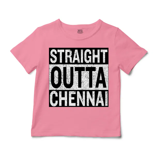 Straight Outta Chennai Unisex Toddler T-Shirt in Pink Color