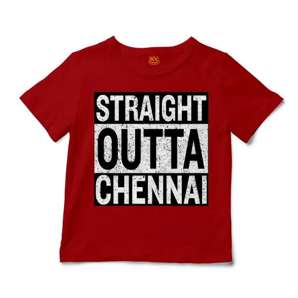 Straight Outta Chennai Unisex Toddler T-Shirt in Red Color
