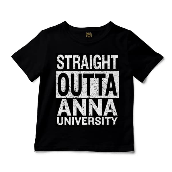 Straight Outta Anna University Unisex Toddler T-Shirt in Black Color