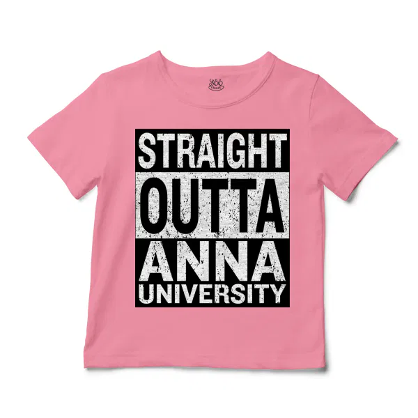 Straight Outta Anna University Unisex Toddler T-Shirt in Pink Color