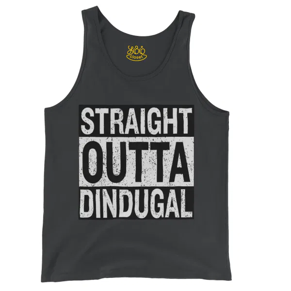 Straight Outta Dindugal Men/Unisex Tank Top in Black Color