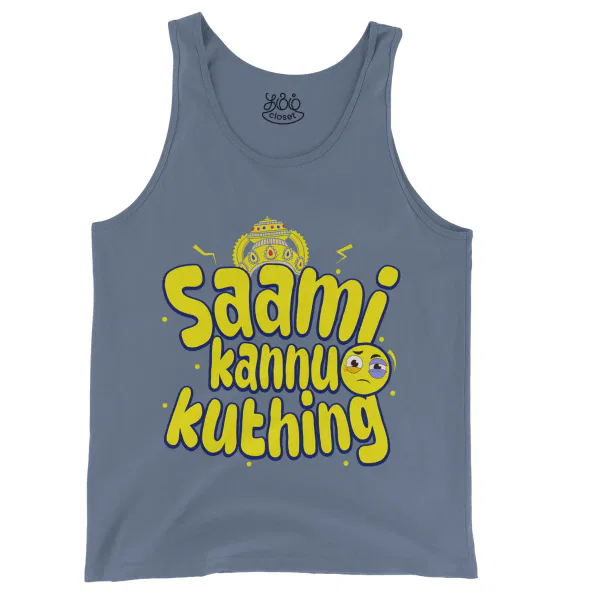 Saami Kannu Kuthing Men/Unisex Tank Top in Blue Jean Color