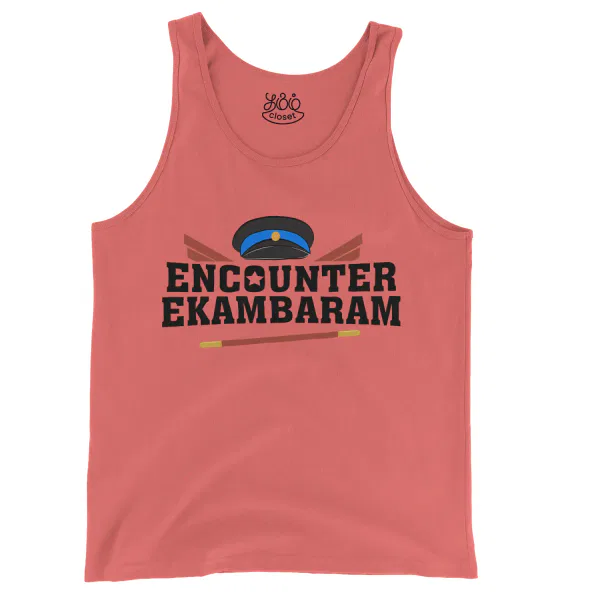 Encounter Ekambaram Men/Unisex Tank Top in Bright Salmon Color