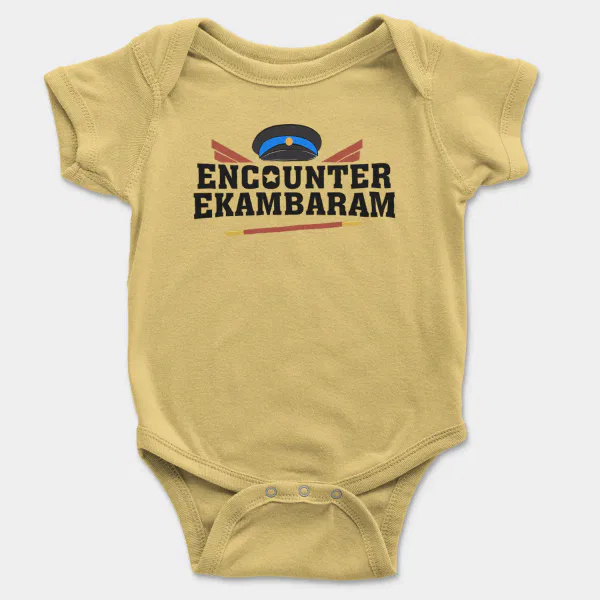 Encounter Ekambaram Short Sleeve Baby Onesie in Butter Color