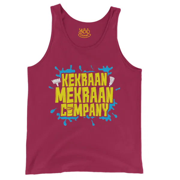 Kekraan Mekraan Company Men/Unisex Tank Top in Crimson Color