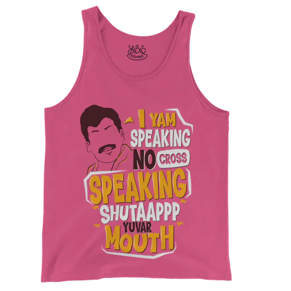 I Yam Speaking No Cross Speaking Men/Unisex Tank Top in Crunchberry Color