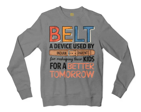 Belt A Device Men/Unisex Long Sleeve Sweatshirt in Graphite Heather Color