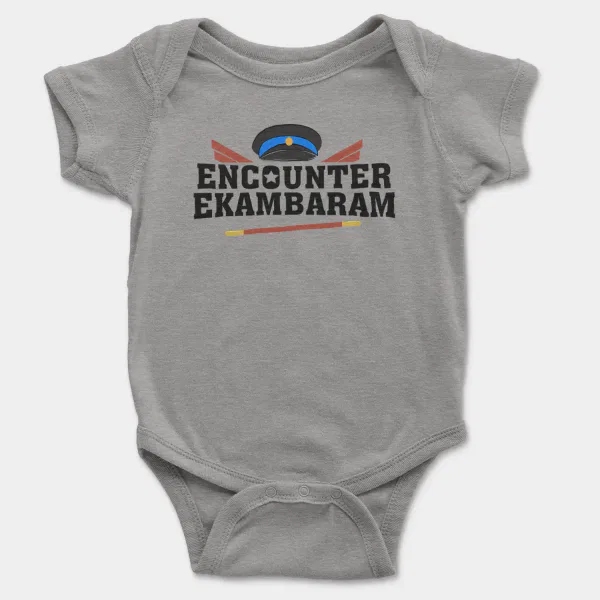 Encounter Ekambaram Short Sleeve Baby Onesie in Heather Color