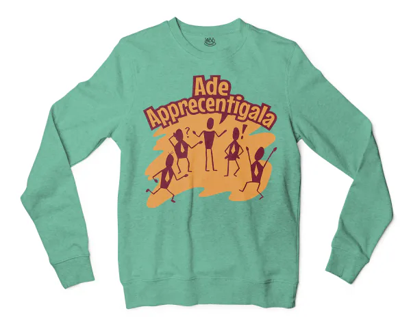 Ade Apprecentingala Men/Unisex Long Sleeve Sweatshirt in Heather Sport Dark Green Color