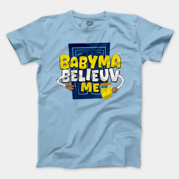 Babyma Belieuv Me Men/Unisex T-Shirt in Light Blue Color