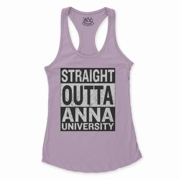 Straight Outta Anna University Women's Racerback Tank in Lilac Color