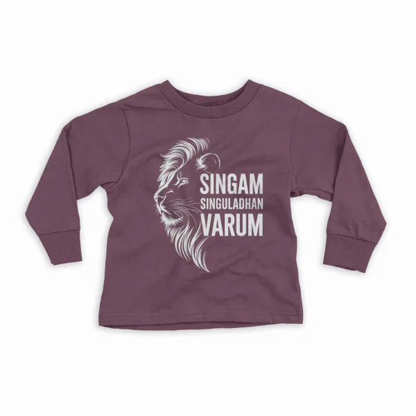 Singam Singuladhan Varum Youth Unisex Sweatshirt in Maroon Color