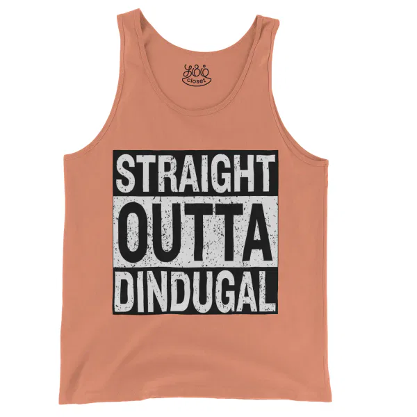 Straight Outta Dindugal Men/Unisex Tank Top in Melon Color