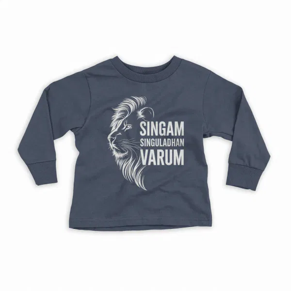 Singam Singuladhan Varum Youth Unisex Sweatshirt in Navy Color