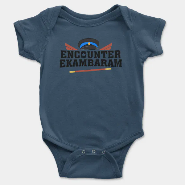 Encounter Ekambaram Short Sleeve Baby Onesie in Navy Color