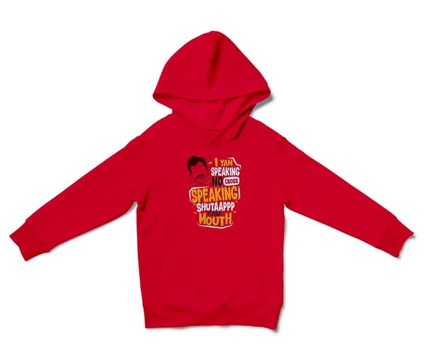 I Yam Speaking No Cross Speaking Unisex Youth Hoodie in Red Color
