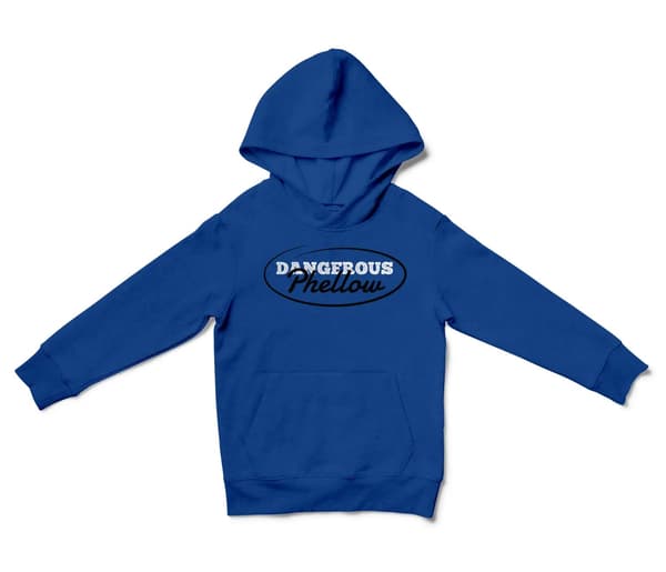 Dangerous Phellow Unisex Youth Hoodie in Royal Color