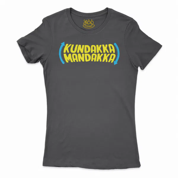Kundakka Mandakka Women’s T-Shirt in Solid Black Color