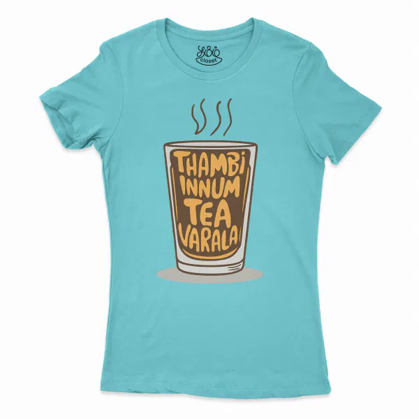 Thambi Innum Tea Varala Women’s T-Shirt in Solid Cancun Color