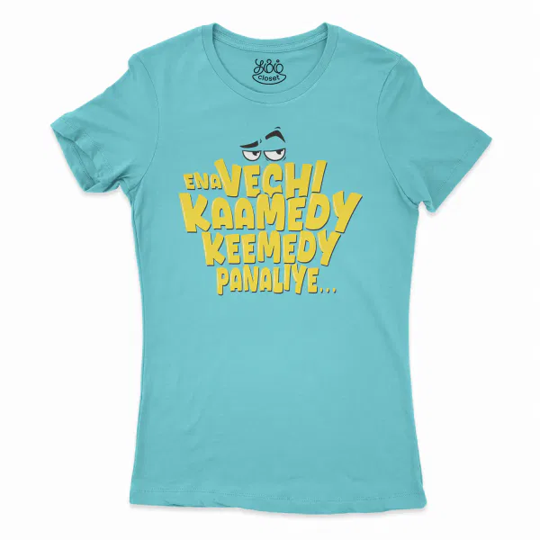 Ena Vechi Kaamedy Keemady Panaliye Women’s T-Shirt in Solid Cancun Color