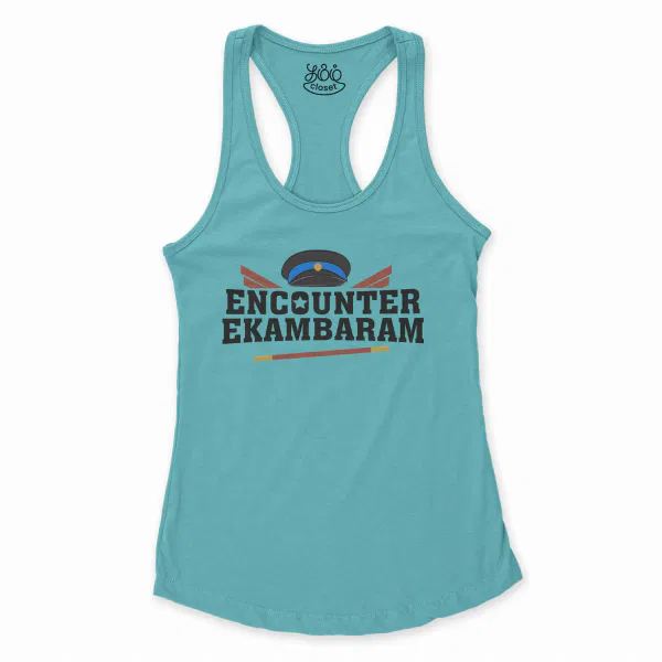 Encounter Ekambaram Women's Racerback Tank in Solid Cancun Color