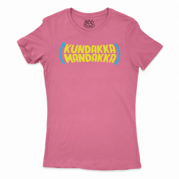 Kundakka Mandakka Women’s T-Shirt in Solid Hot Pink Color
