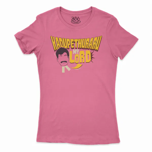 Kadupethuraru My Lord Women’s T-Shirt in Solid Hot Pink Color