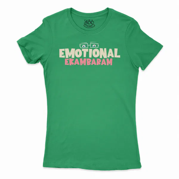Emotional Ekambaram Women’s T-Shirt in Solid Kelly Green Color