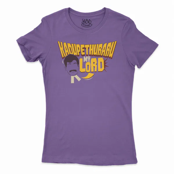 Kadupethuraru My Lord Women’s T-Shirt in Solid Purple Rush Color