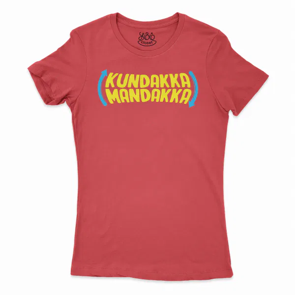 Kundakka Mandakka Women’s T-Shirt in Solid Red Color