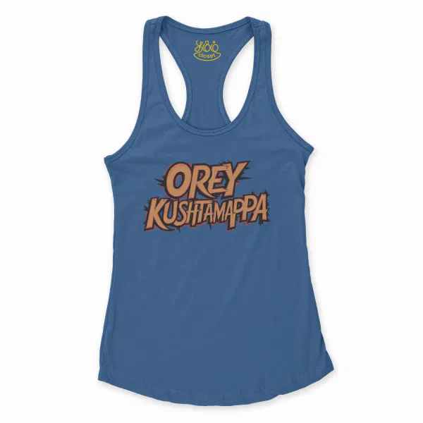 Ore Kushtamappa Women's Racerback Tank in Solid Royal Color