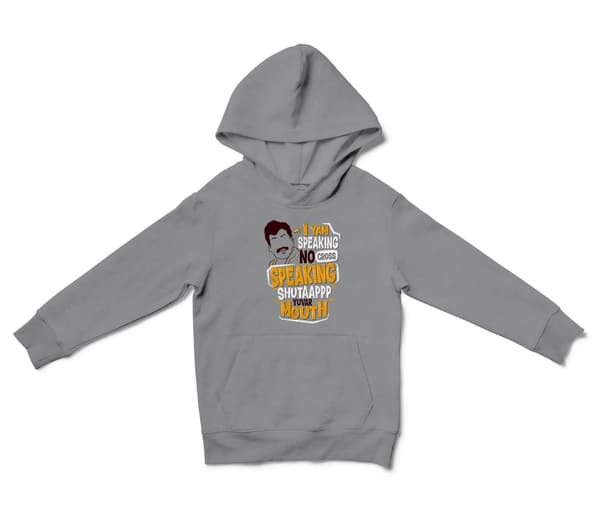 I Yam Speaking No Cross Speaking Unisex Youth Hoodie in Sport Grey Color