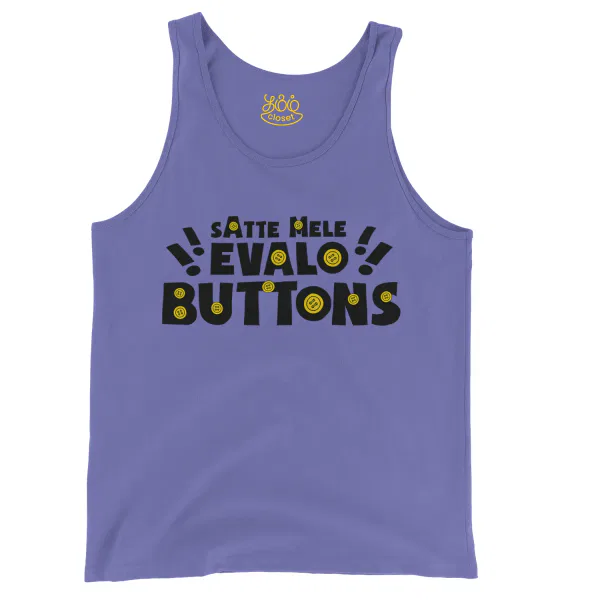 Satte Mele Evalo Buttons Men/Unisex Tank Top in Violet Color