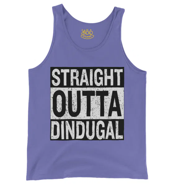 Straight Outta Dindugal Men/Unisex Tank Top in Violet Color